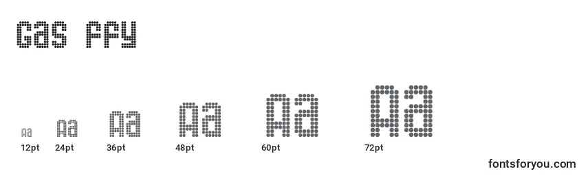 sizes of gas ffy font, gas ffy sizes